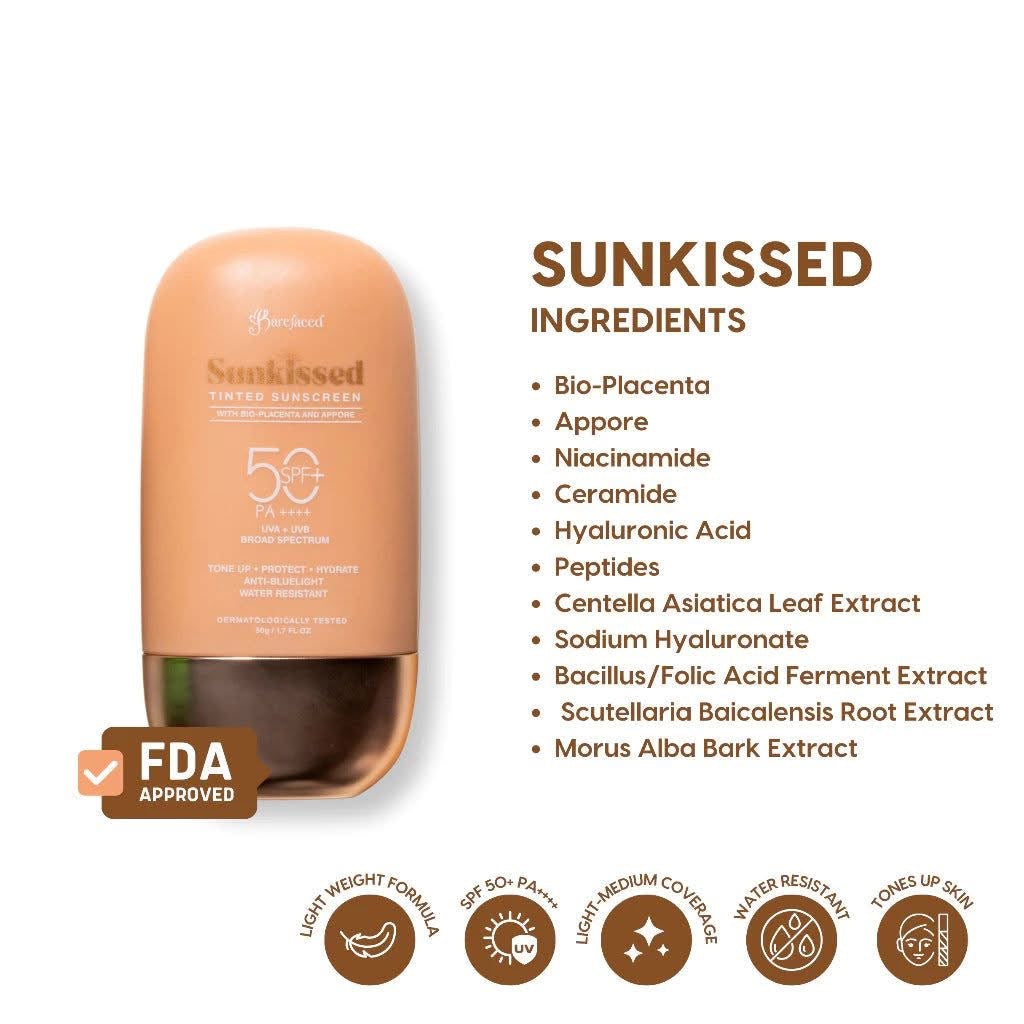 Barefaced Sunkissed Tinted Sunscreen SPF50 PA++++ UVA/UVB