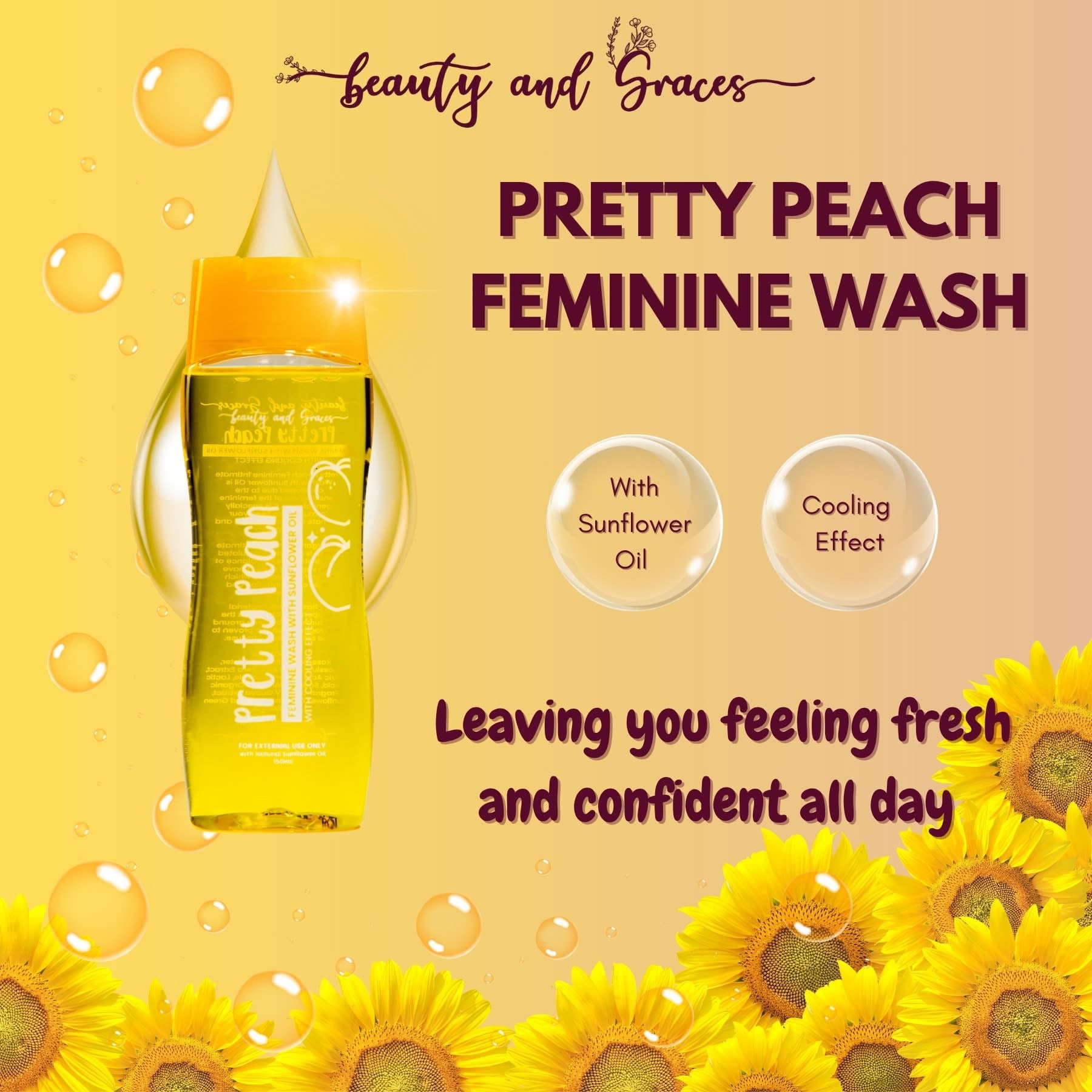Beauty and Graces Pretty Peach Feminine Wash